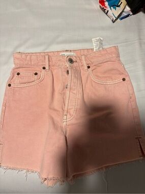 Zara Light Pink Denim Cutoff Shorts